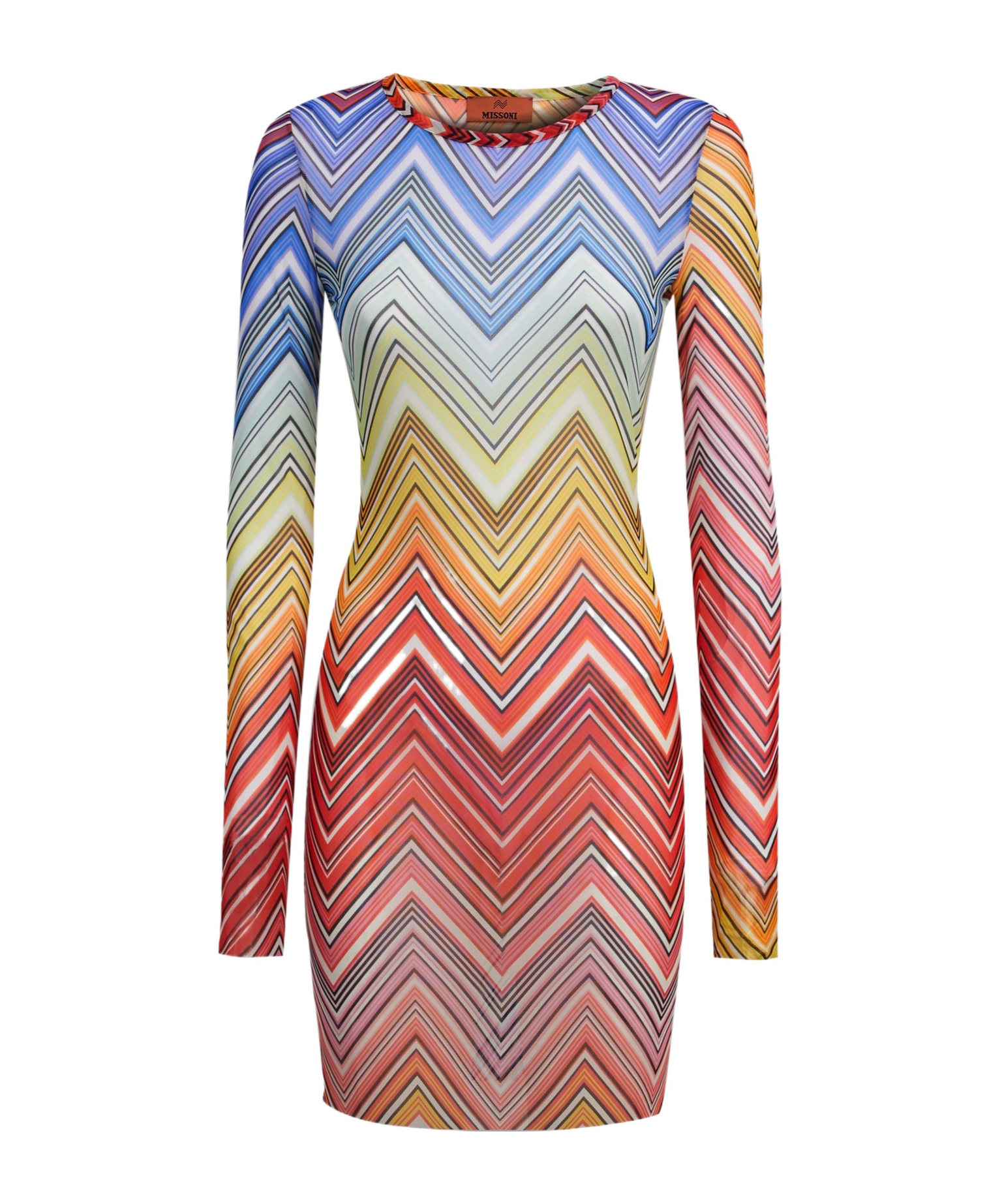 Missoni Beach Dress In Zigzag Print Tulle In Multicolor