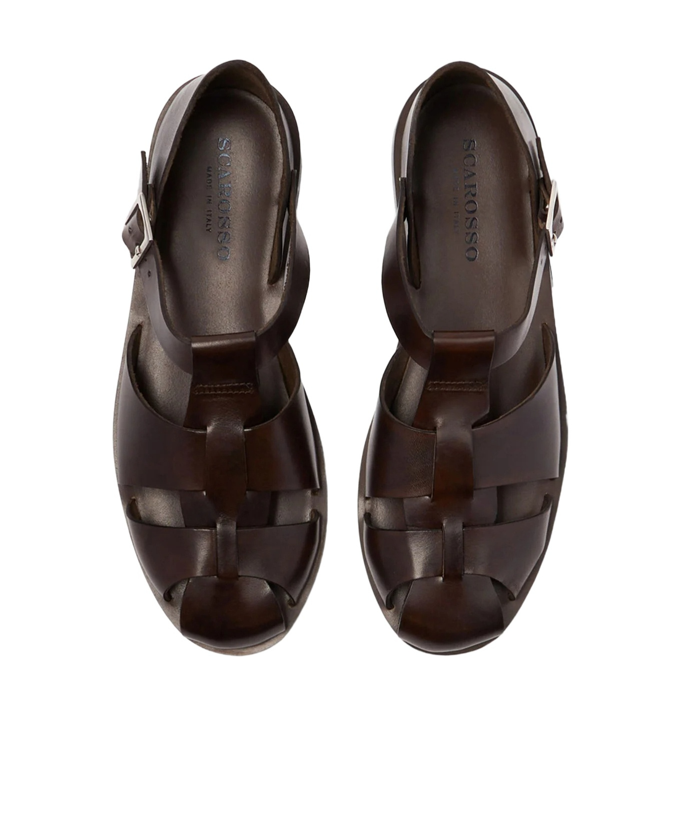 Scarosso Apollo Buckle-fastened Sandals In Brown
