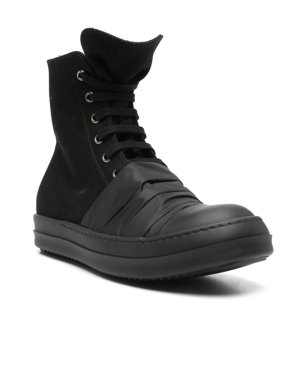 Rick Owens Drkshdw Denim Hustler Sneakers In Black