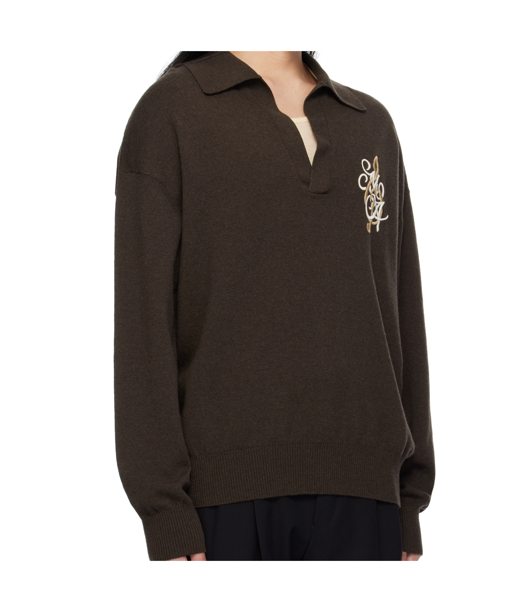 Amiri Long Sleeve Sweater In Brown