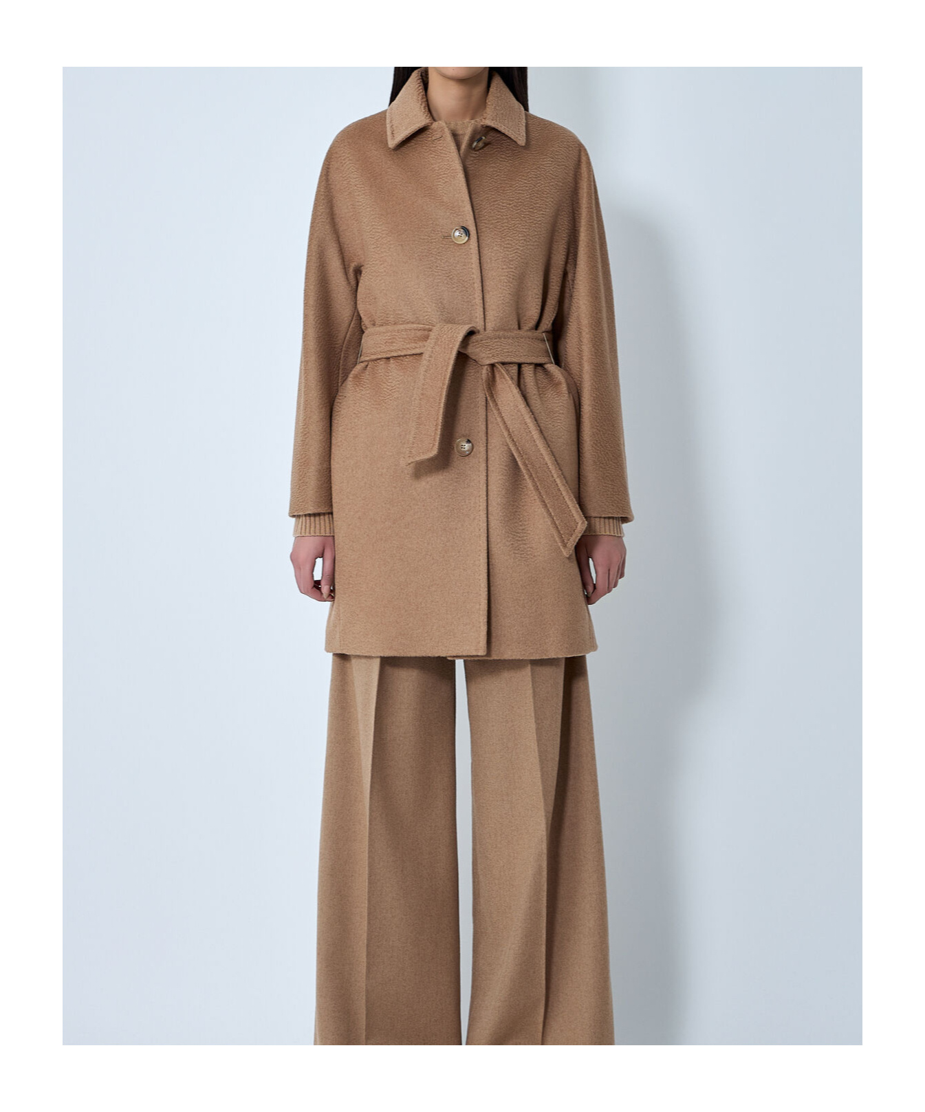 Max Mara Lapel Long-sleeved Coat In Brown