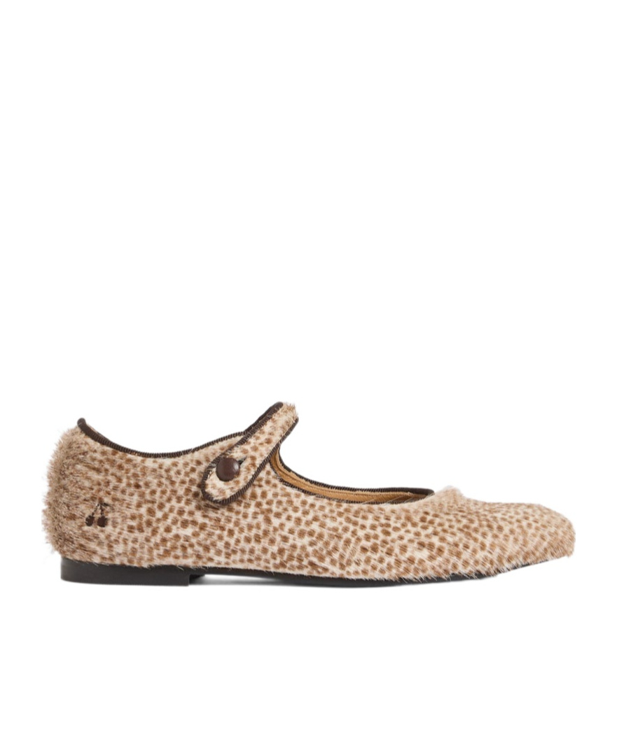 Bonpoint Ella Leopard-print Calf Hair Mary Jane Flats In Animal Print