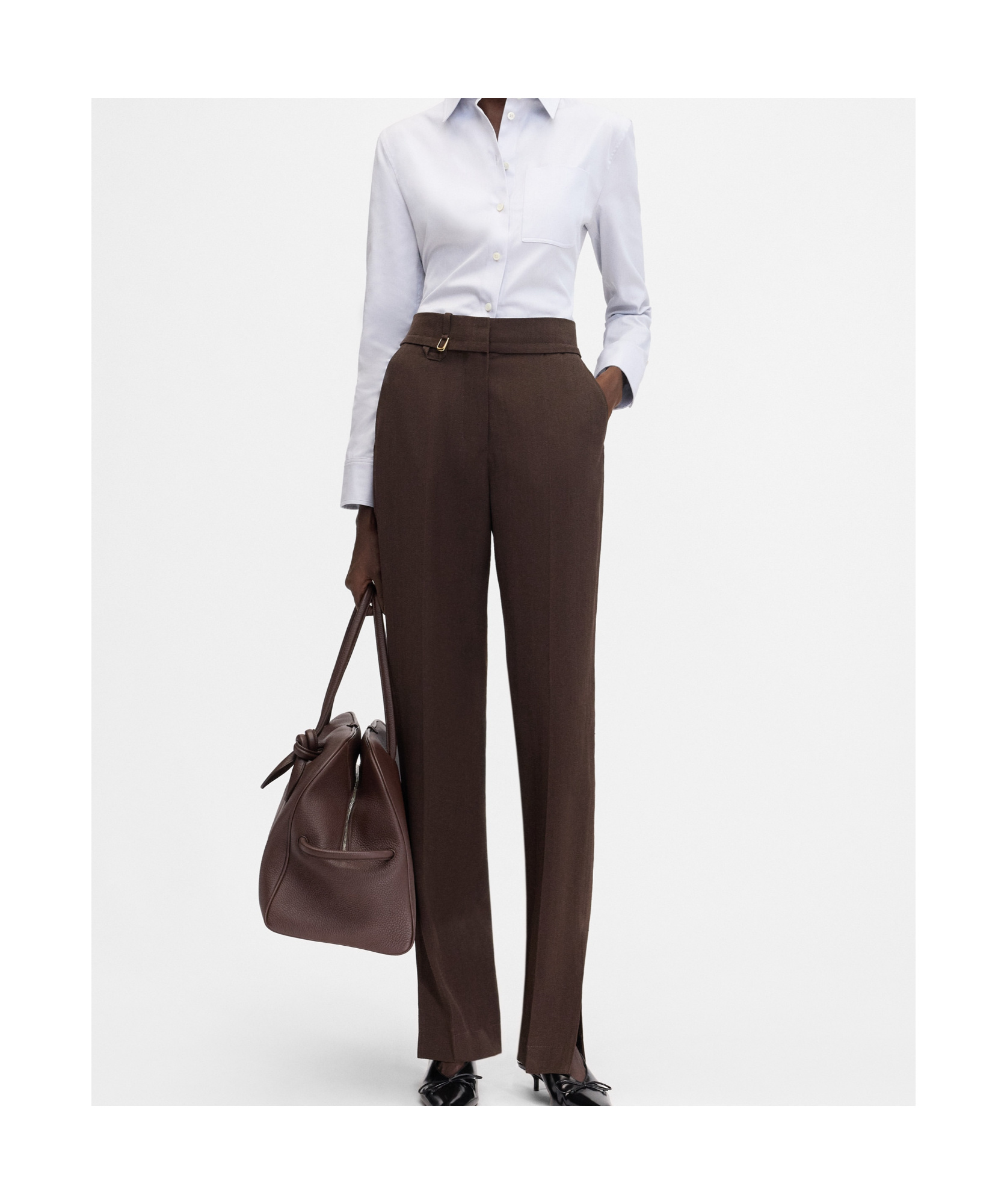 Jacquemus Slit Casual Pants In Black