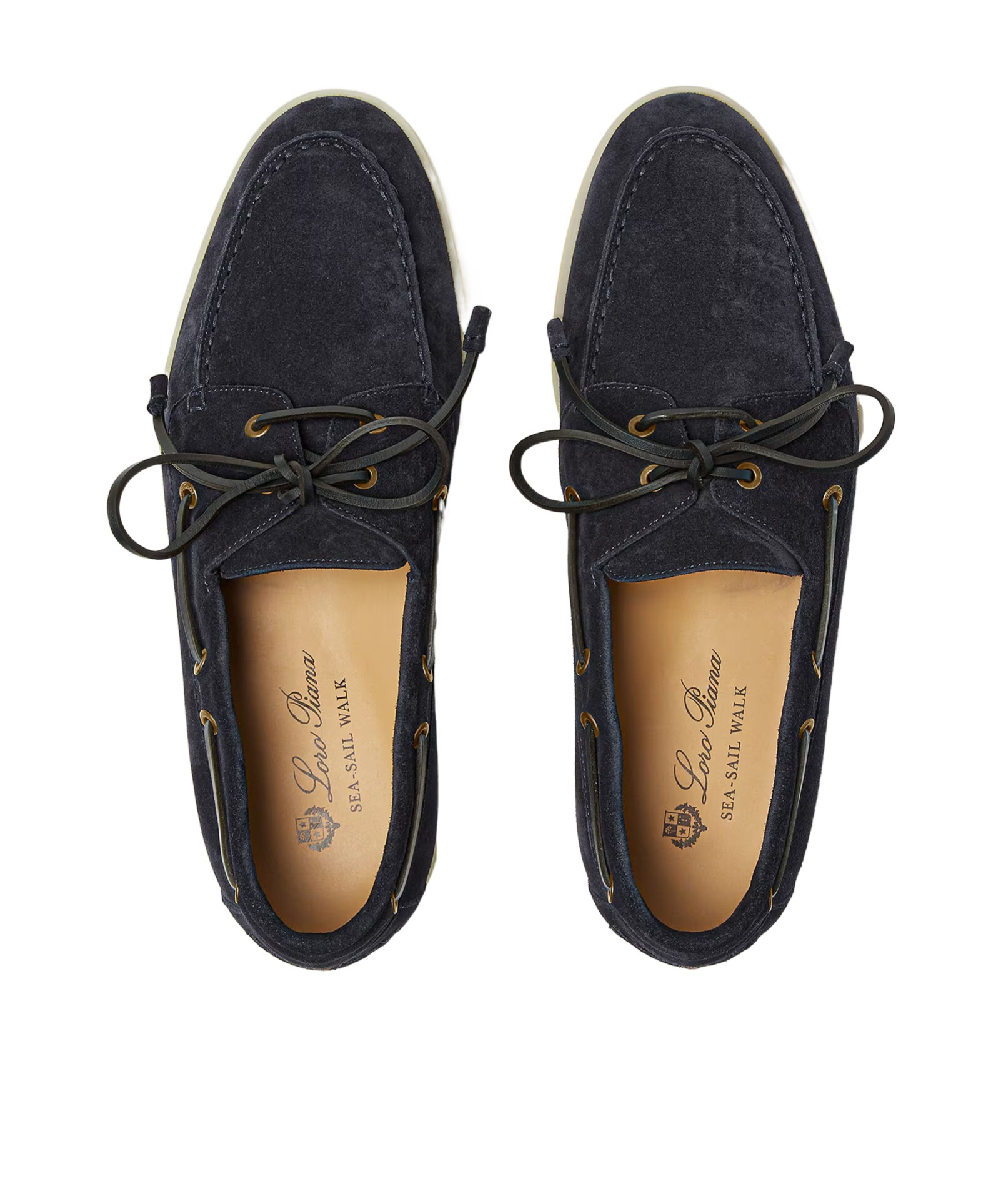 Loro Piana Suede Loafers With Rubber Sole And Metal Eyelets In Blue