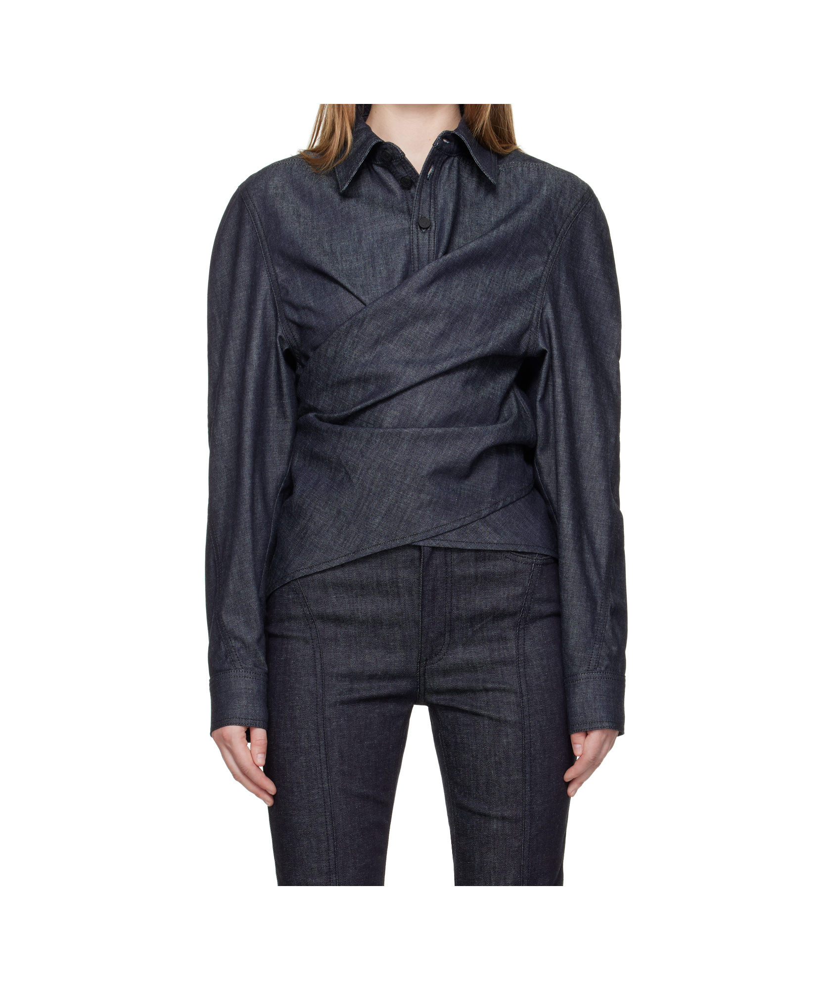 Mugler Asymmetrical Button-fastening Shirt In Black