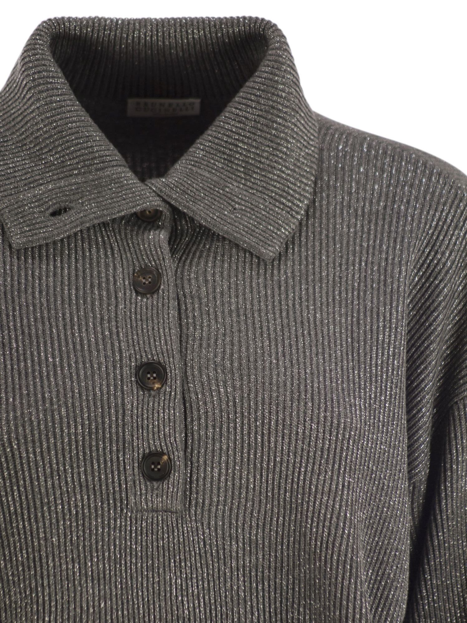 Brunello Cucinelli Women Cotton And Viscose Rib Knit High Collar