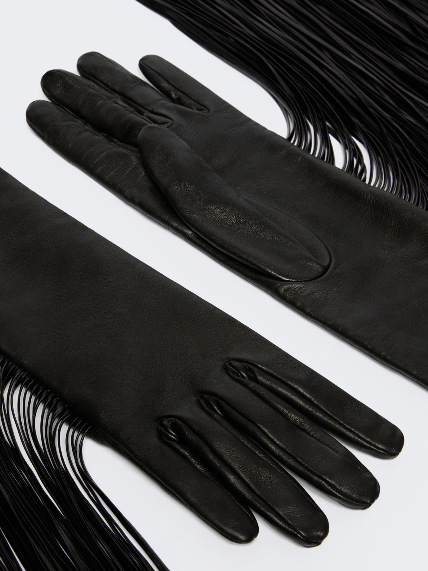 Sportmax Fringed Gloves In Black
