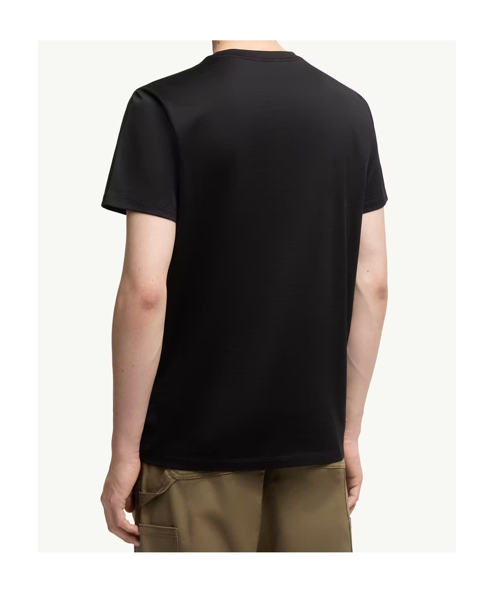 Moncler Double Logo Patch Cotton T-shirt In Black