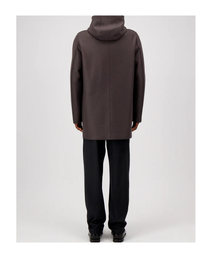 Harris Wharf London Parka Pressed Wool And Boucle In Brown