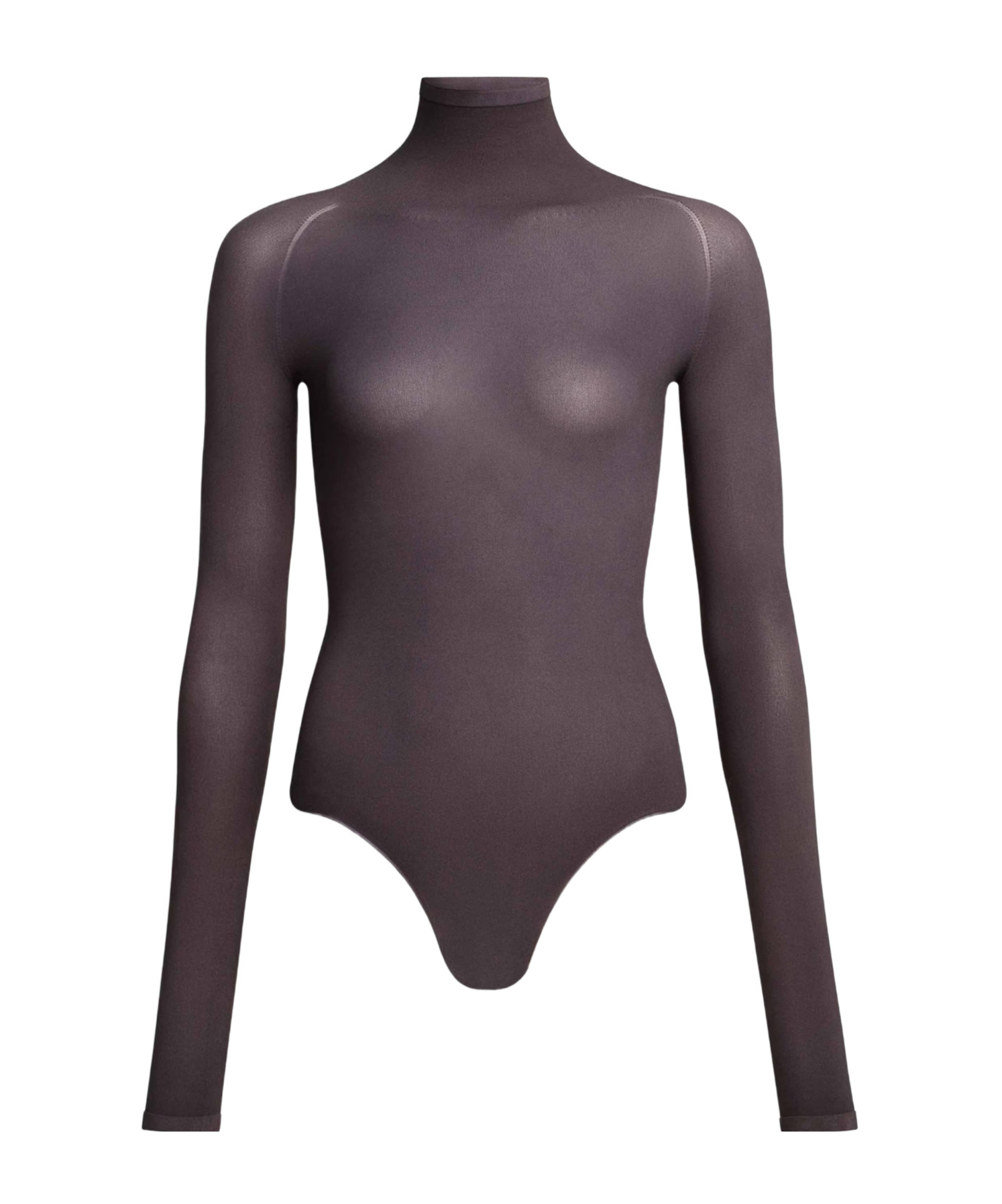 Alaïa High Neck Second-skin Knit Bodysuit In Gray