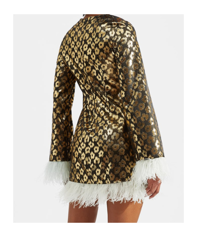 La Doublej Twiggy Dress (with Feathers) In Brown