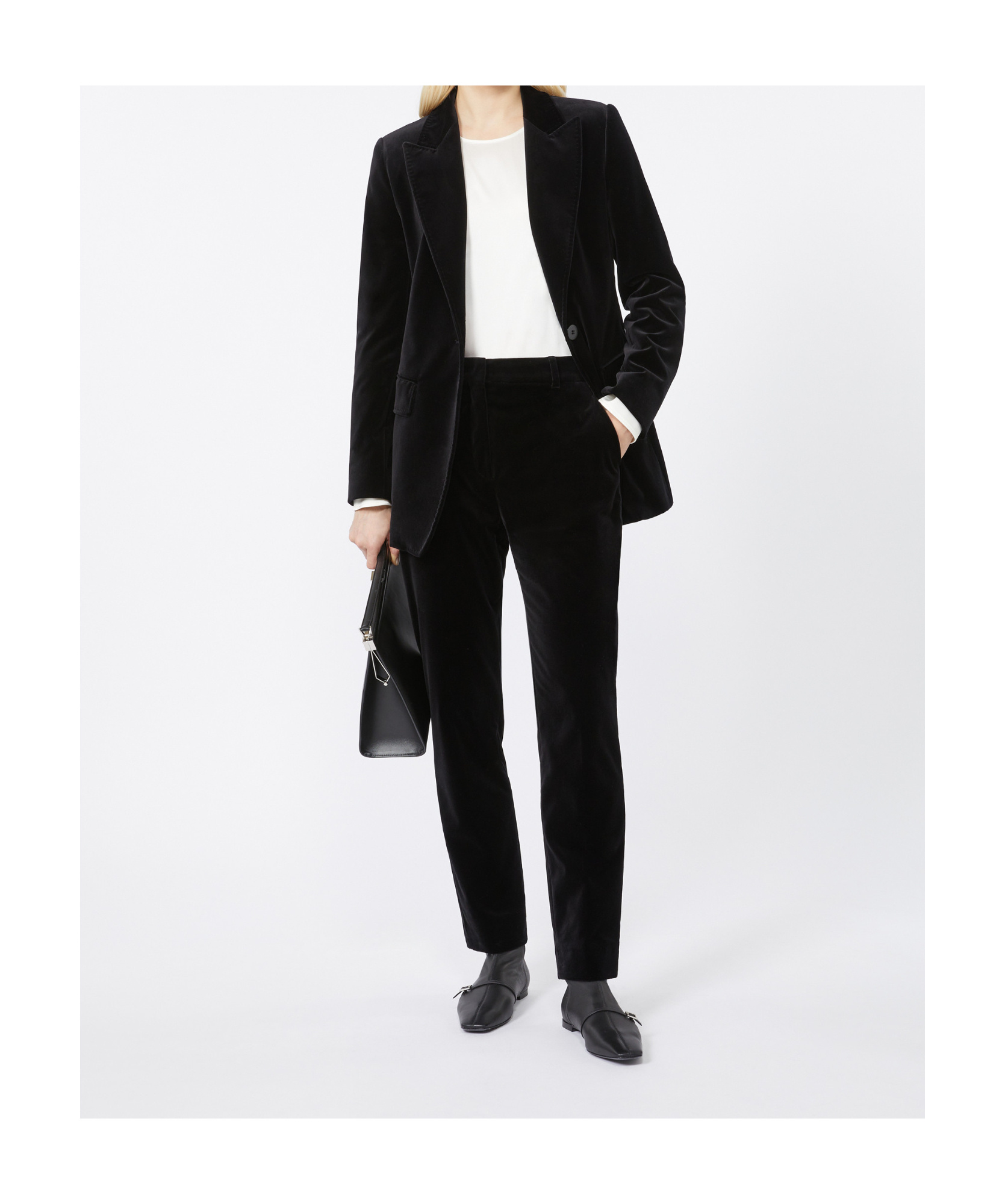 Max Mara Velvet Track Pants In Black