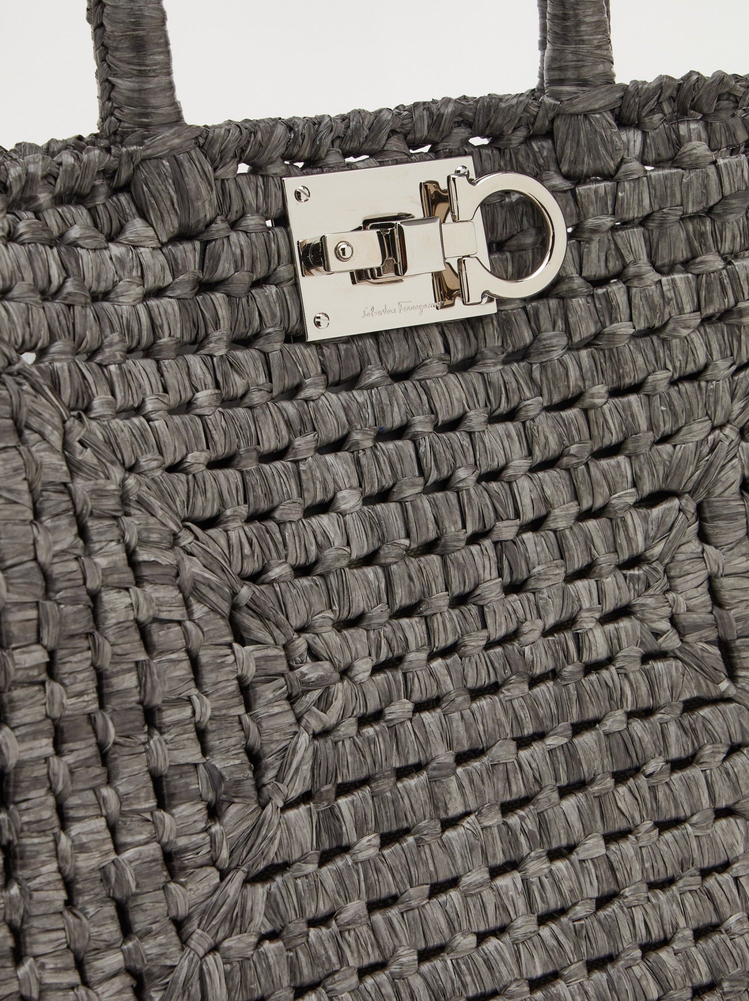 Ferragamo Logo Handbag In Black