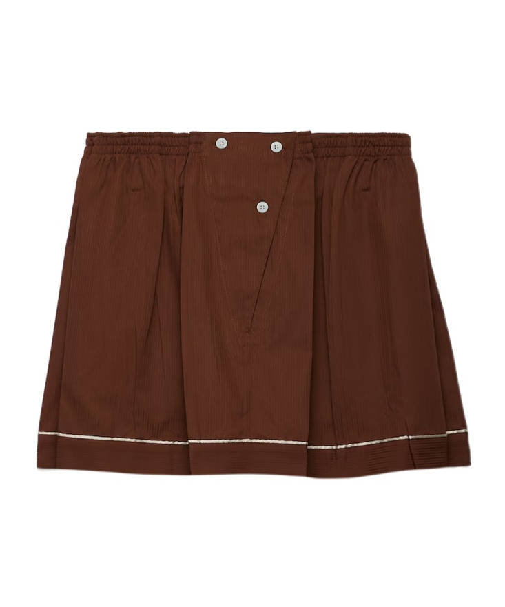 Prada Cotton Miniskirt In Brown