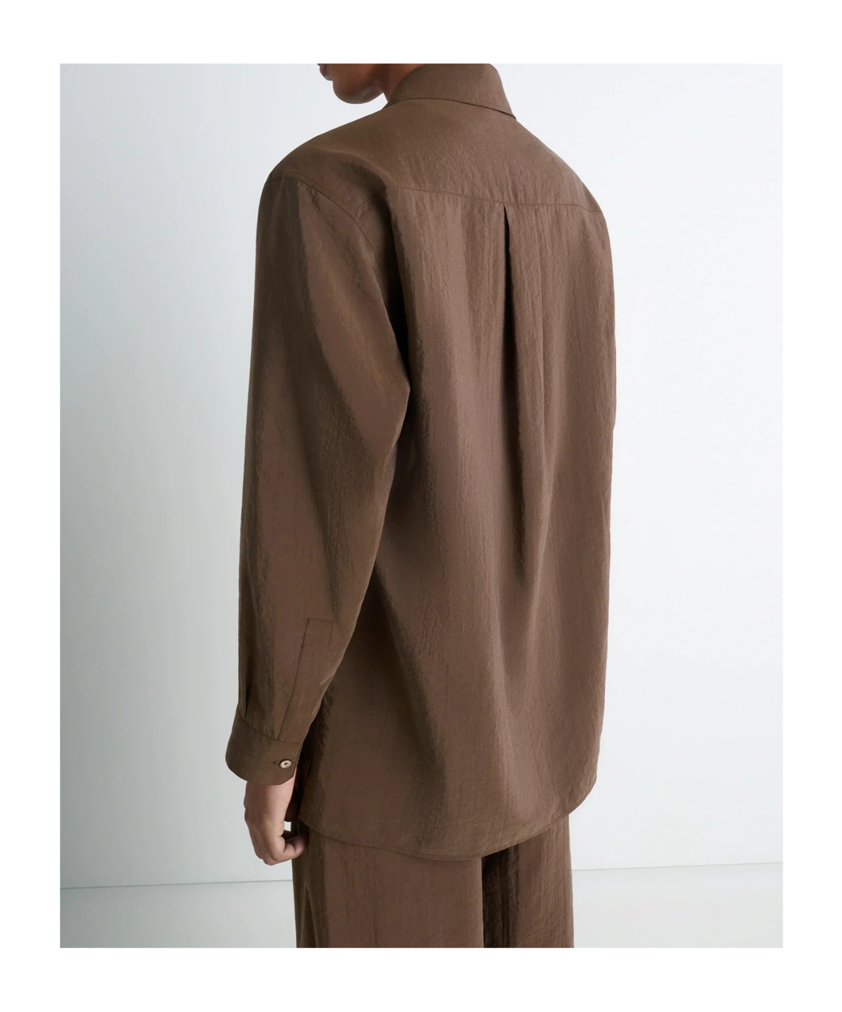 Lemaire Cuban-collar Patch-pocket Shirt In Brown