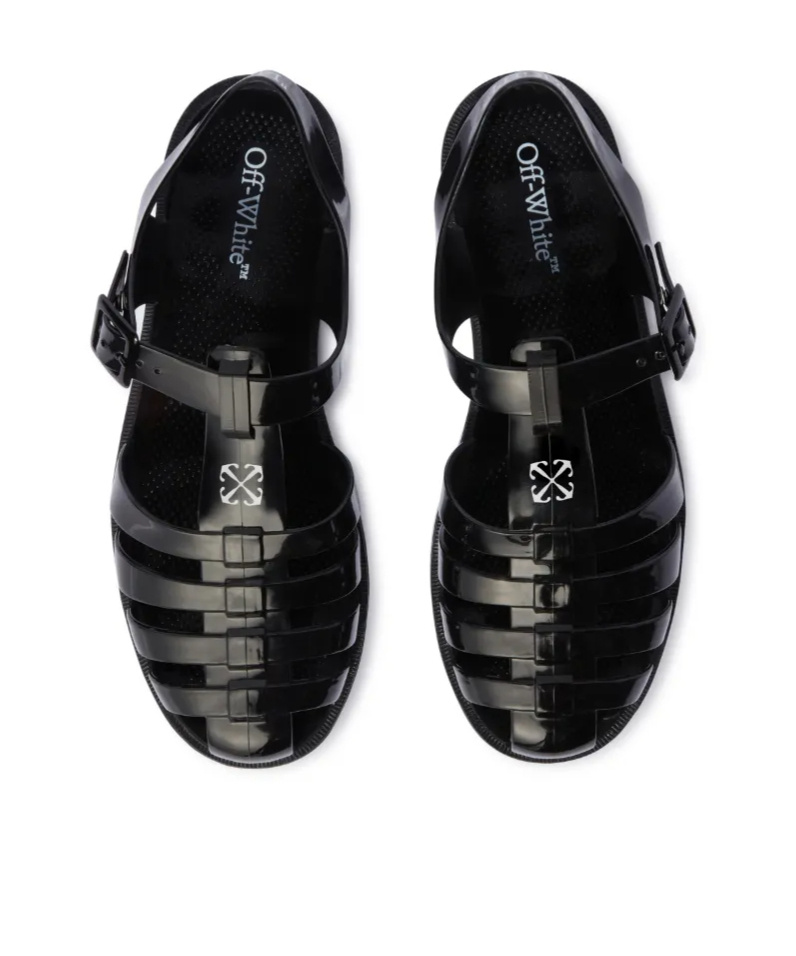 Off-white Off To Sandals In Black