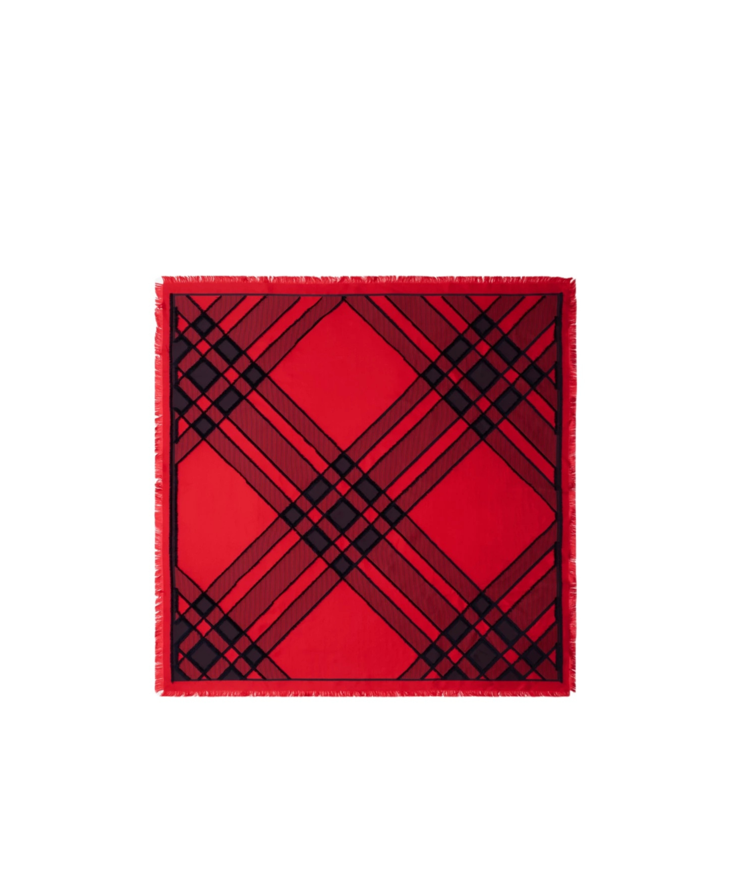 Burberry Check Silk Blend Scarf In Red