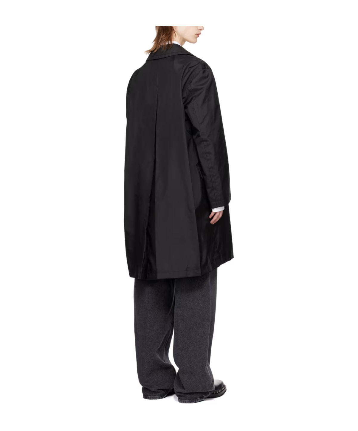 Valentino Lapel Coat With Missing Corners In Black
