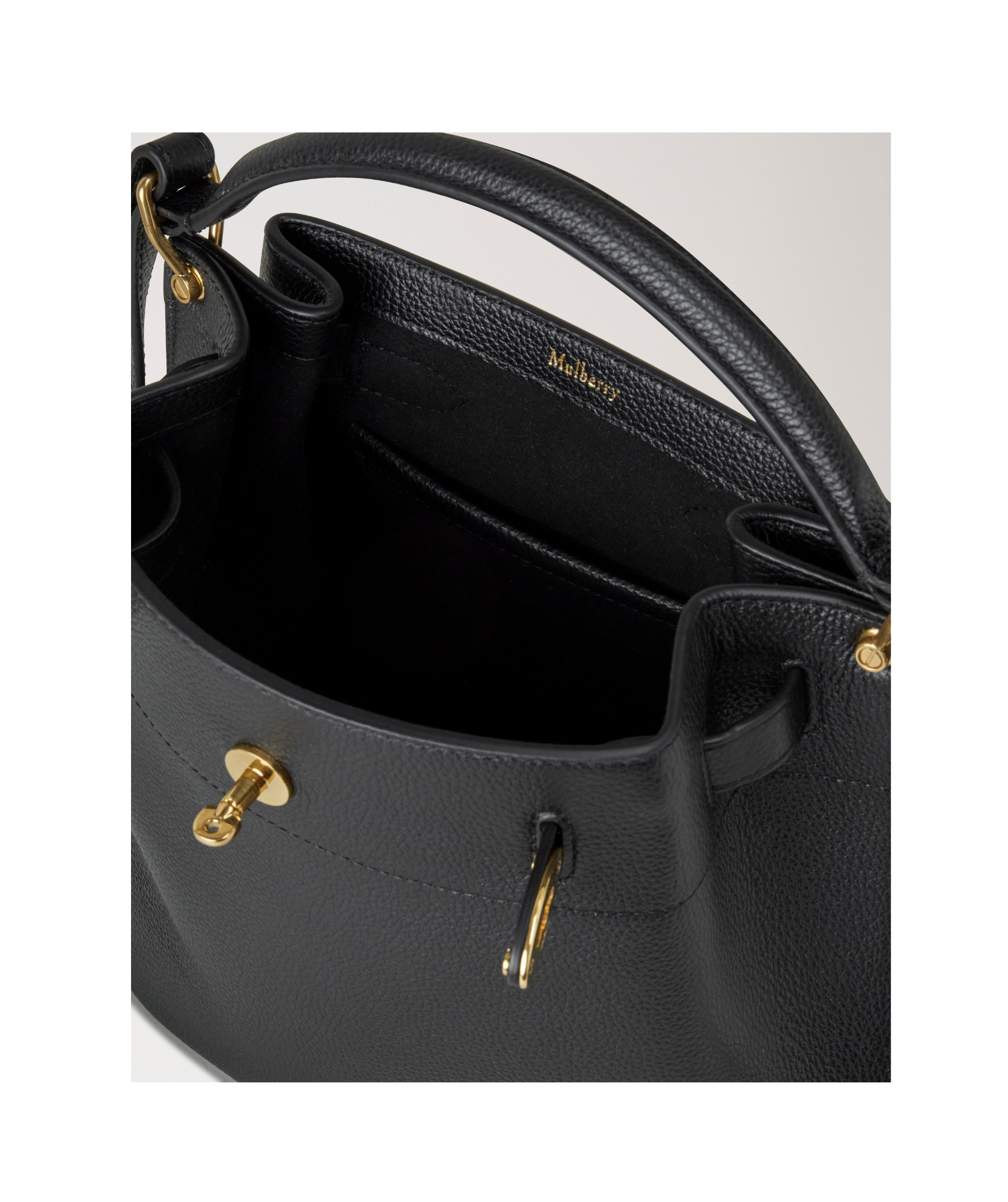 Mulberry Small Islington Leather Bucket Bag In Black