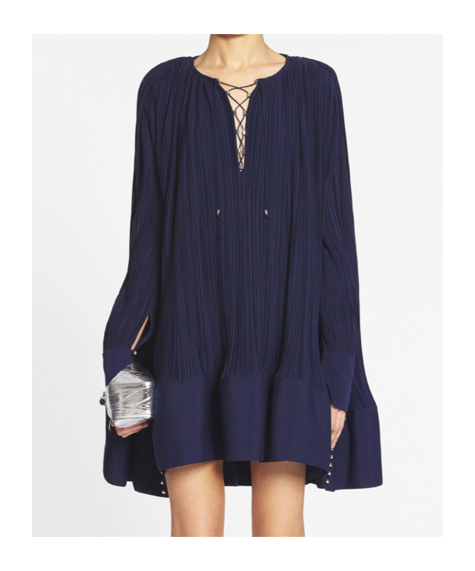Lanvin Robe Courte Effet Cascade Pour Femme In Black