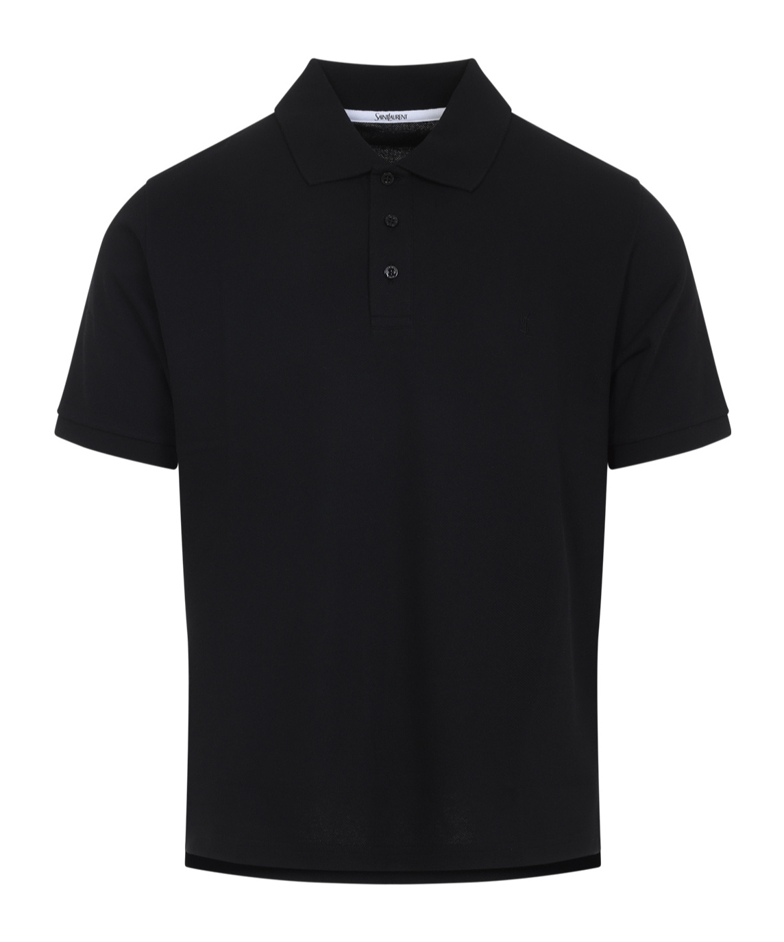 Saint Laurent Classic Cotton Pique Polo Shirt In Black
