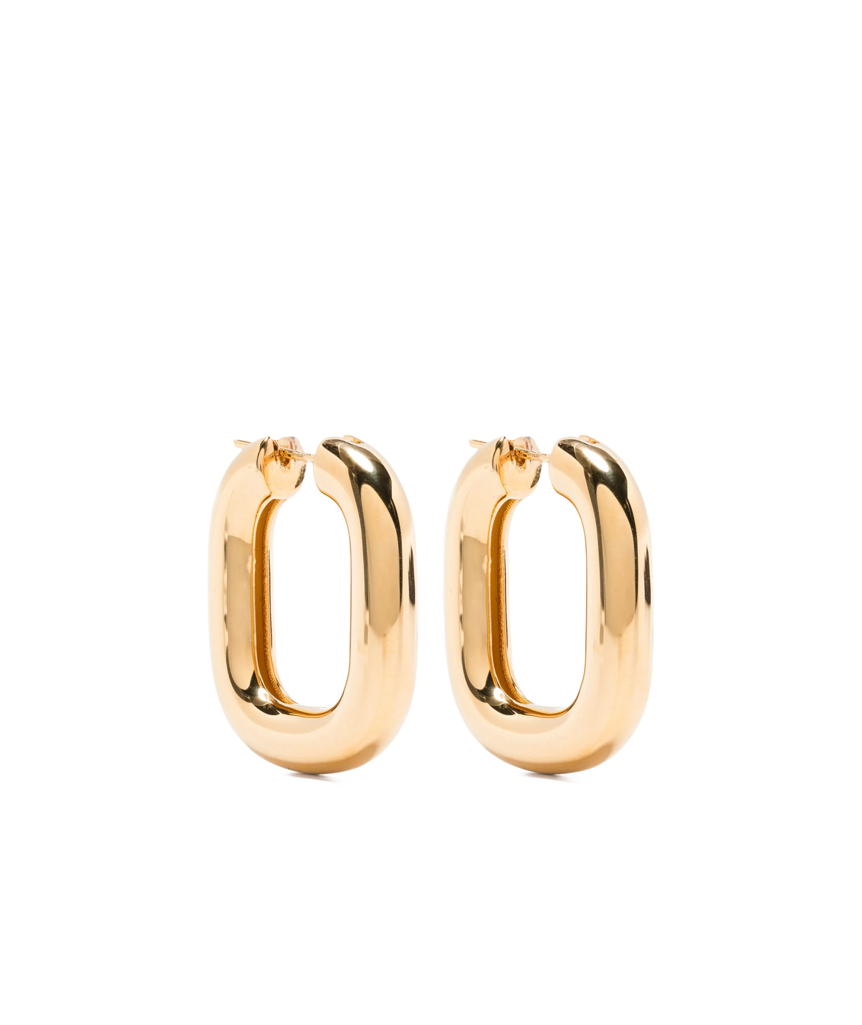 Jil Sander Loop Earrings In Gold-tone