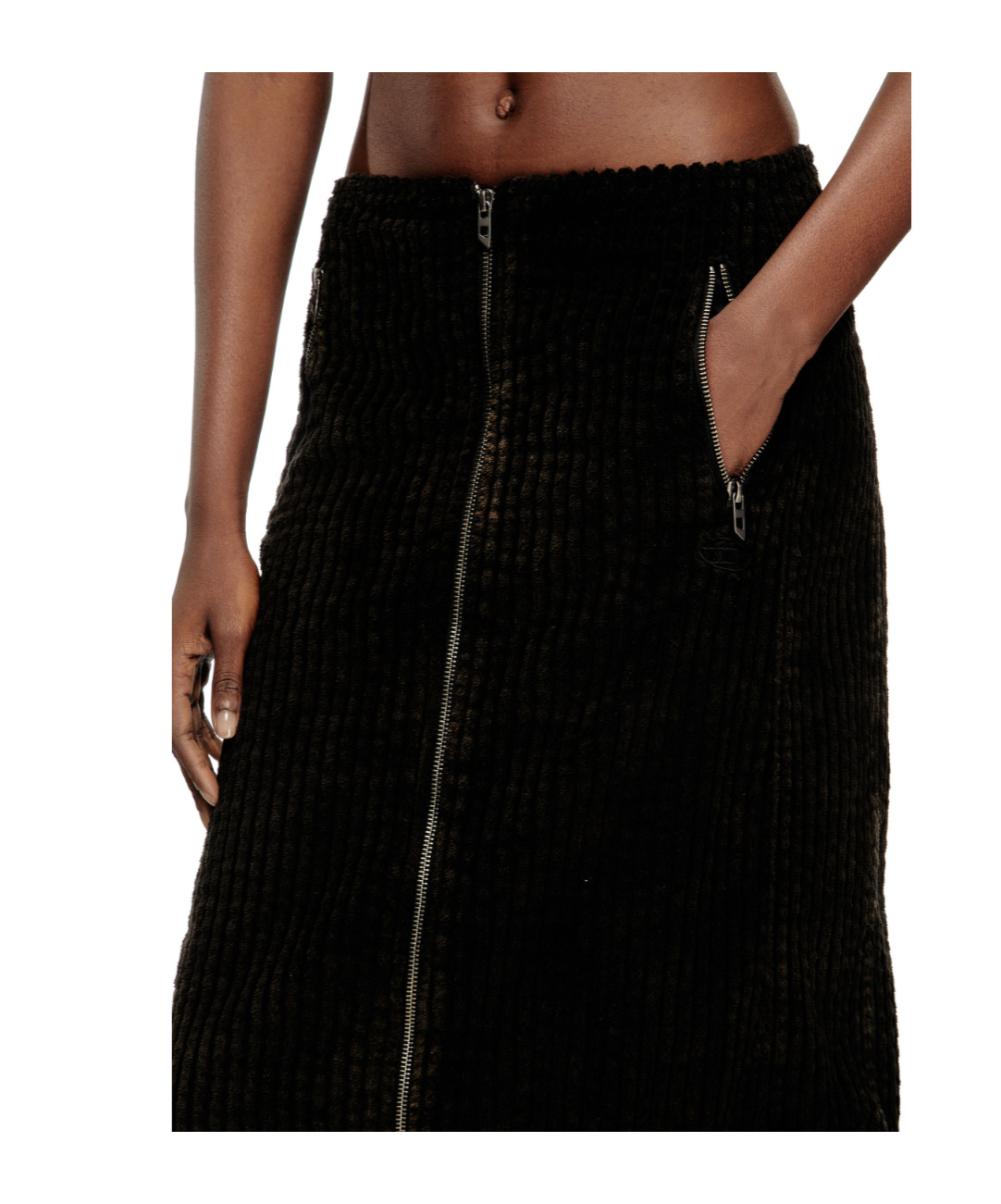Diesel O-llipop Corduroy Skirt In Black