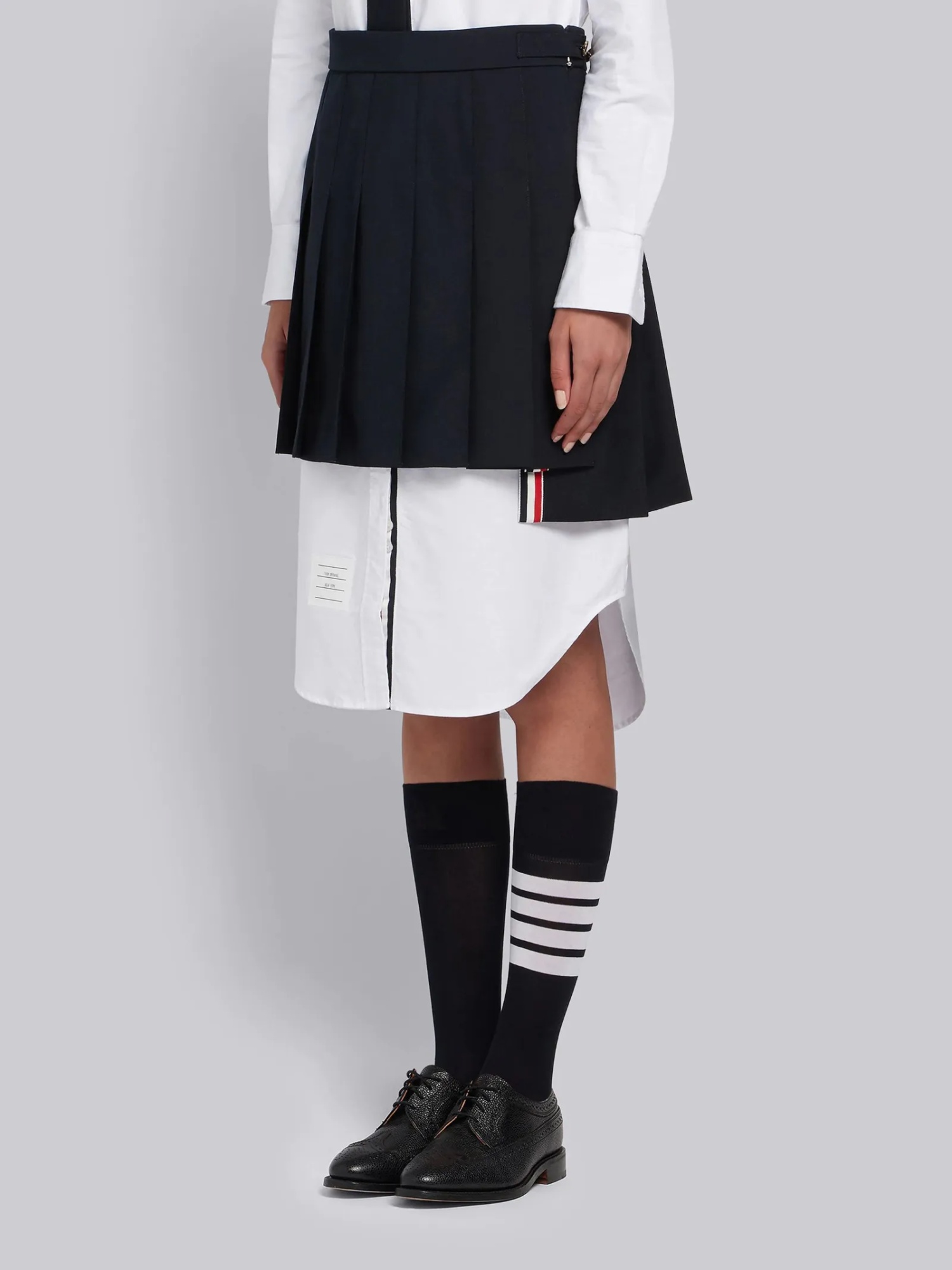 Thom Browne Asymmetric Design Mini Wool Skirt In Black