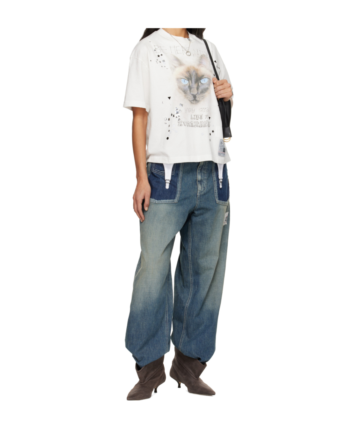 Miharayasuhiro Cut-out Pocket Jeans In Blue