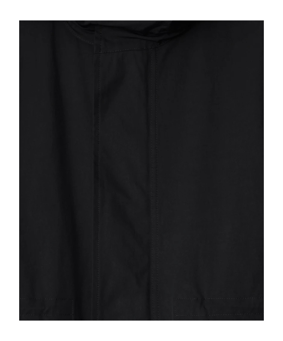 Shop Burberry Hooded Press-stud Parka Coat In Black