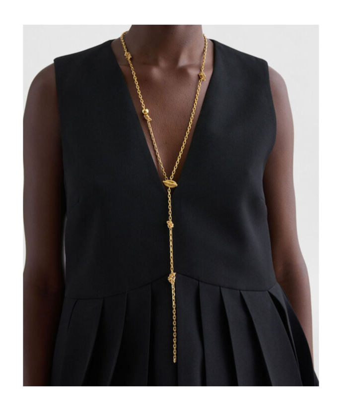 Jil Sander Embellished Necklace In Gold