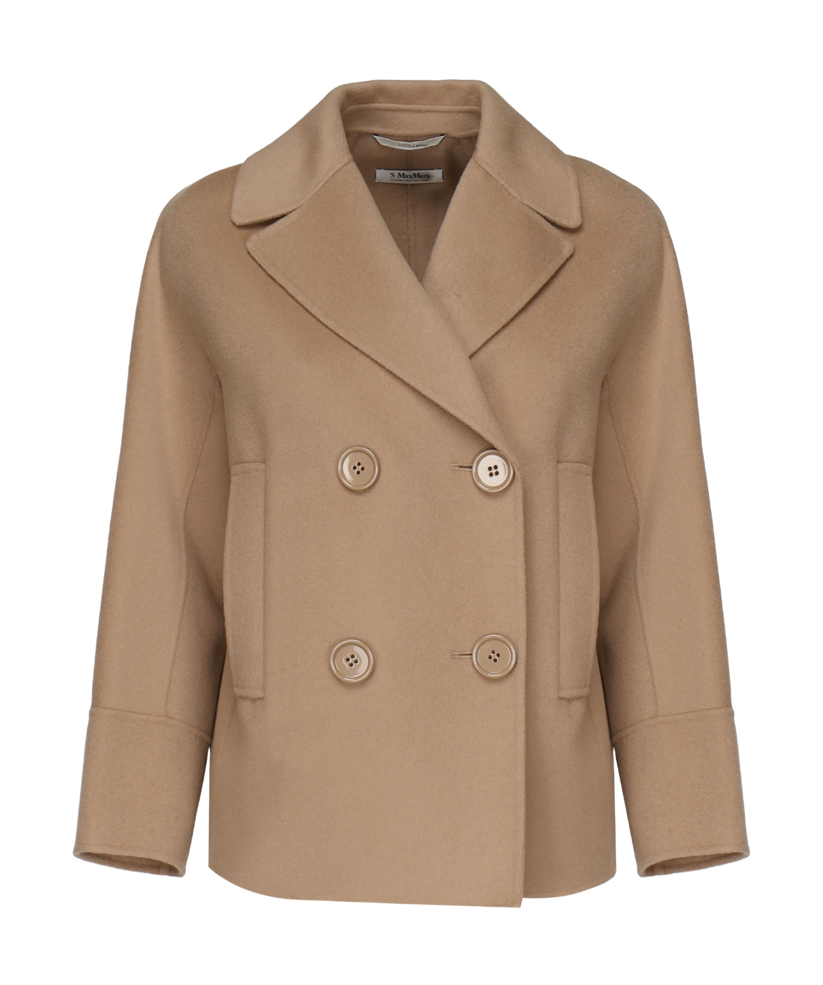 Max Mara 's Double-breasted Long-sleeved Coat In Nude