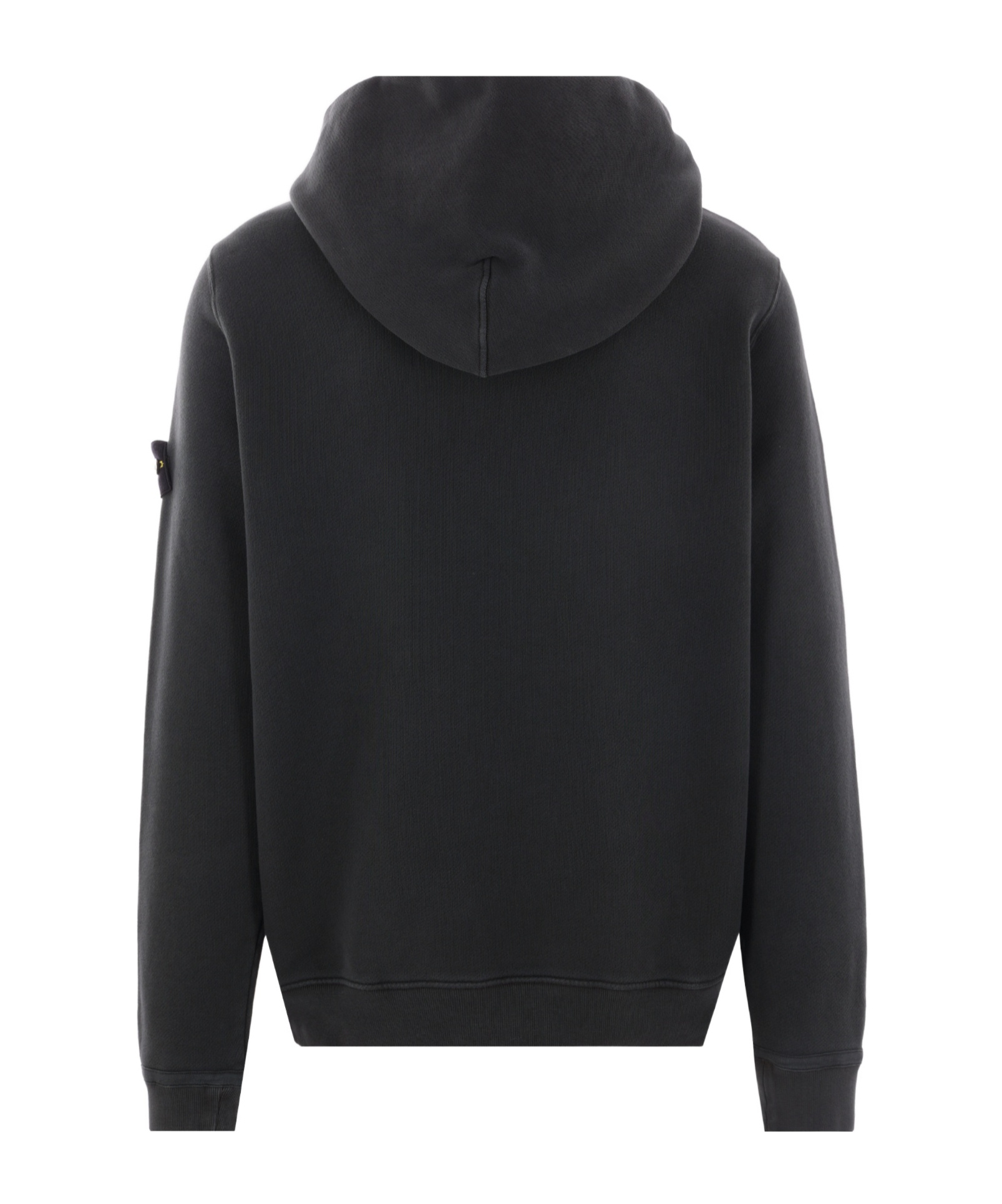 Stone Island Long-sleeved Compass Patch Hoodie In Black