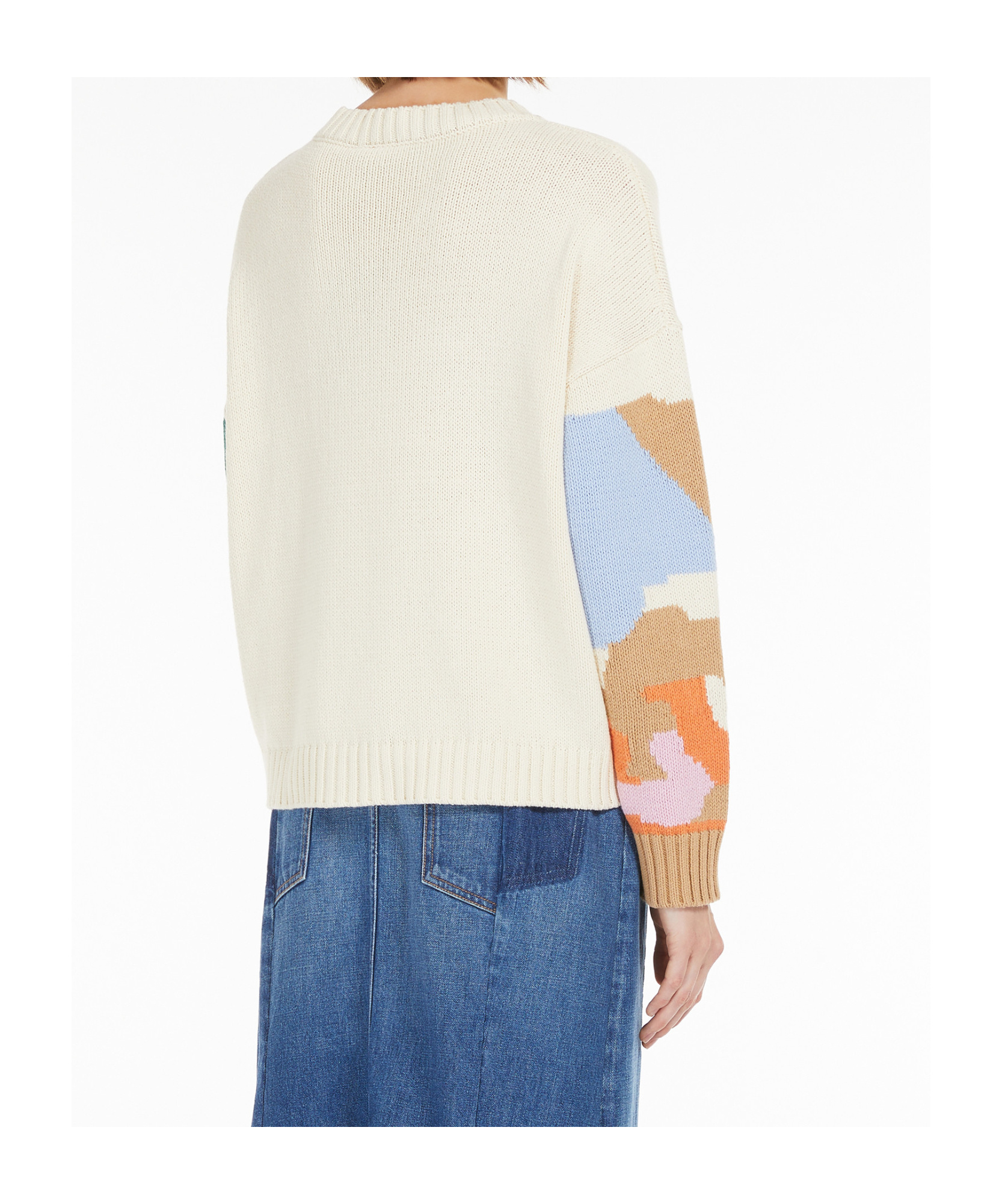 Shop Weekend Max Mara Patterned Cotton Yarn Jumper In Multicolor