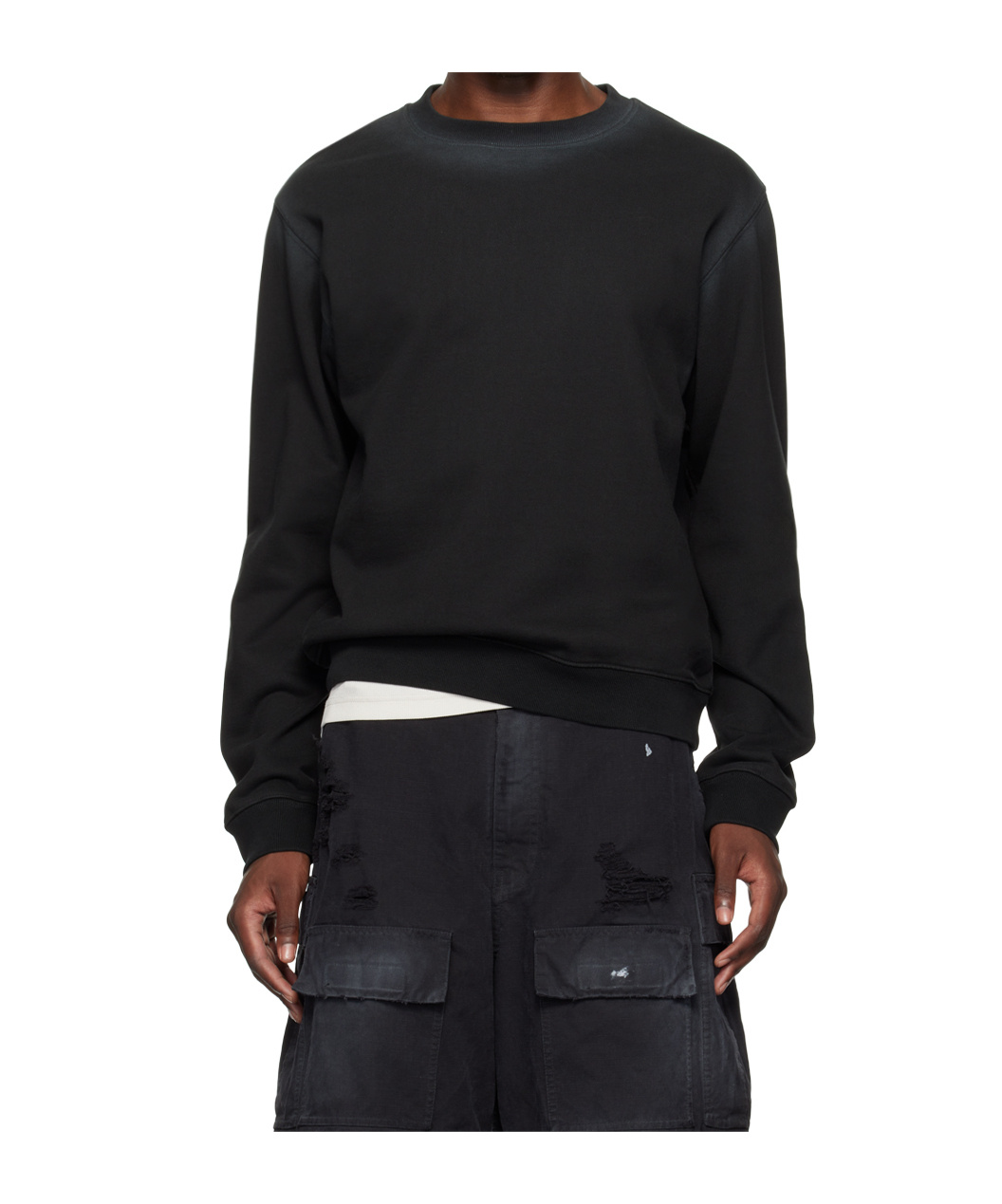 We11 Done Logo Round-neck Sweater In Black