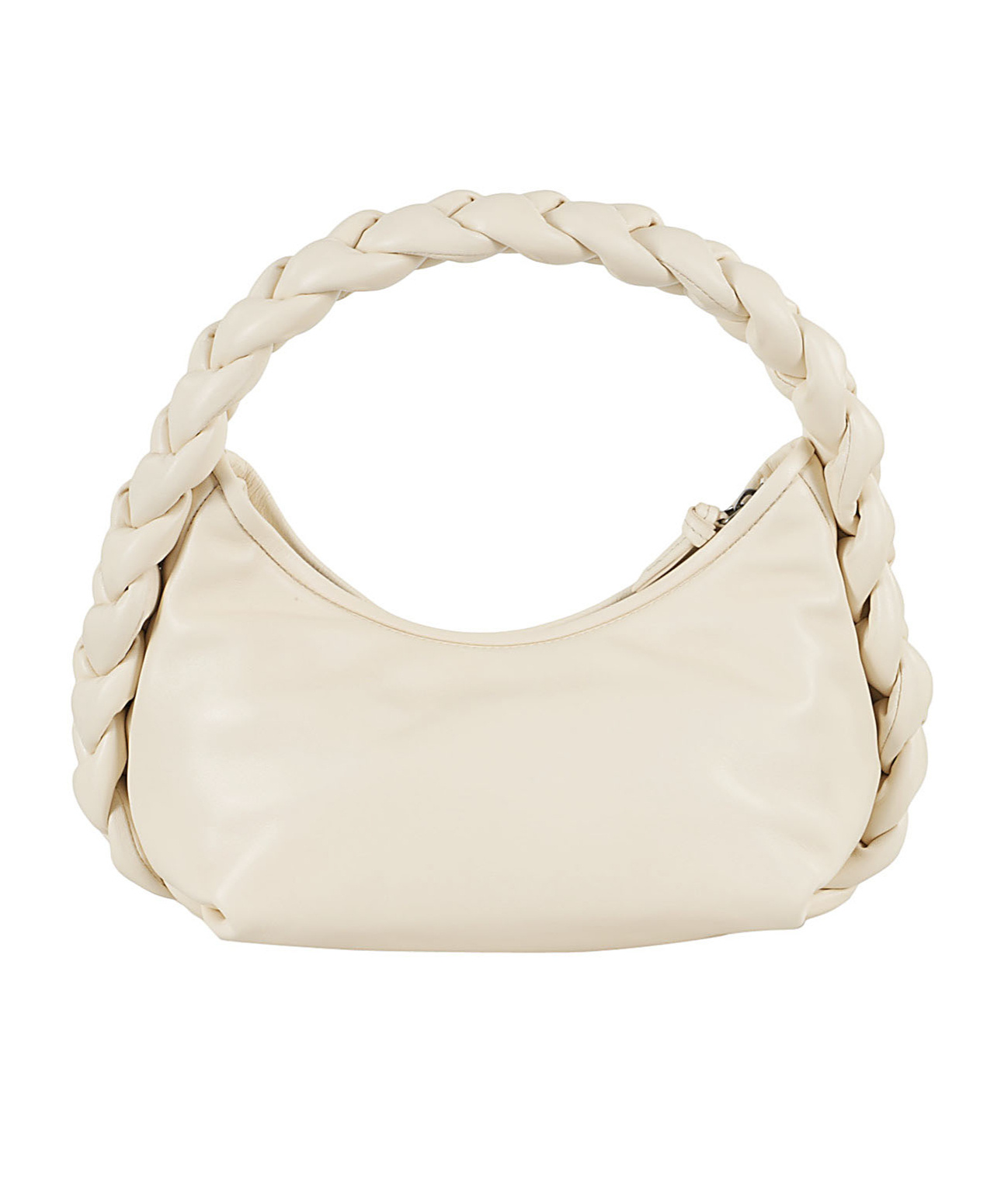 Hereu Espiga Braided Large Leather Shoulder Bag In White