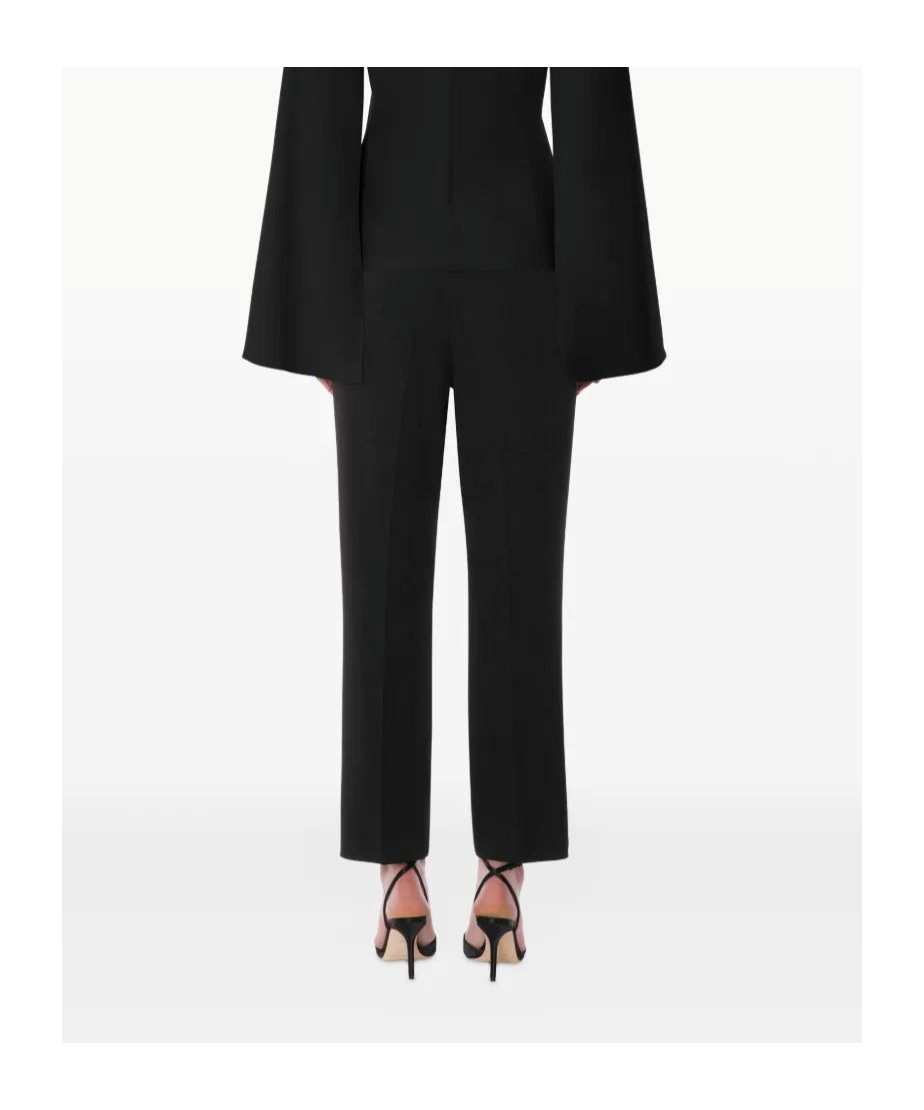 Alberta Ferretti High Waist Straight Leg Trousers With Side Pockets In Black