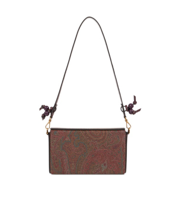 Etro Paisley Jacquard Clutch Bag In Brown