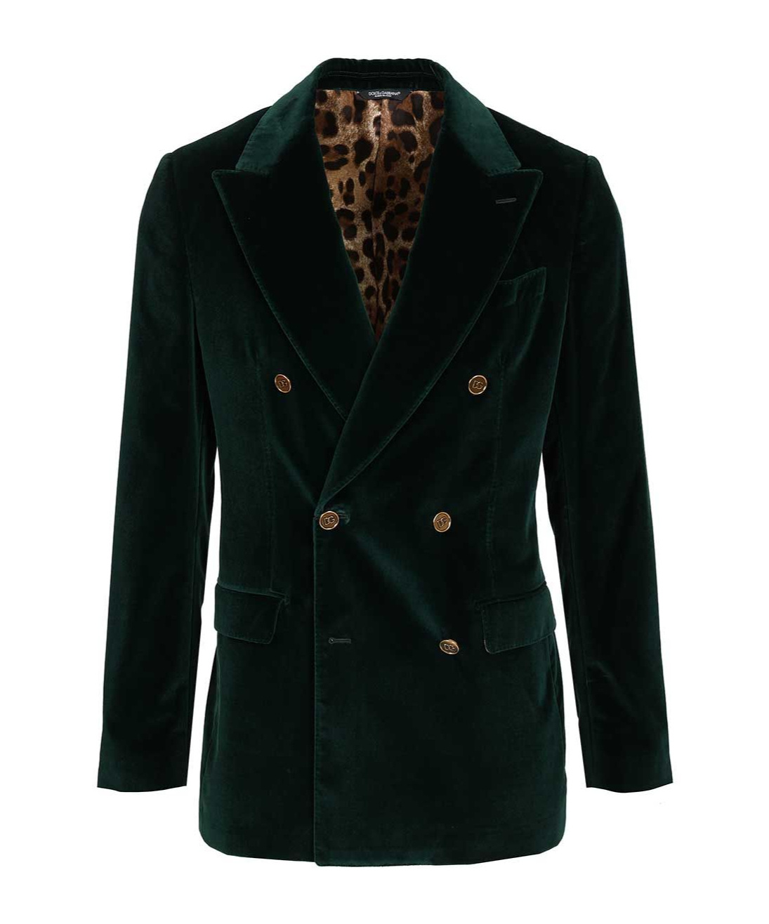 Dolce & Gabbana Velvet Double-breasted Blazer In Black