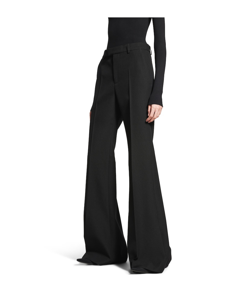Balenciaga Tailored Flared Pants With Clean Waistband In Black