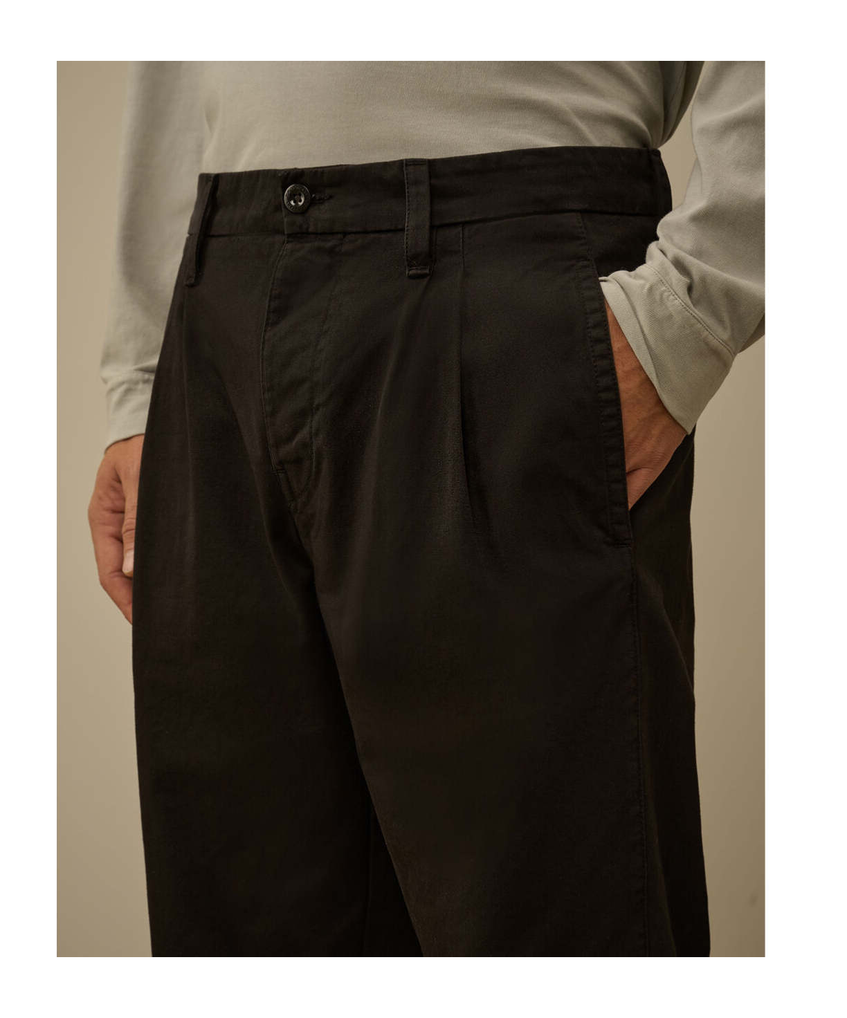 C.p. Company Cotton Gabardine Loose Chino Pants In Brown