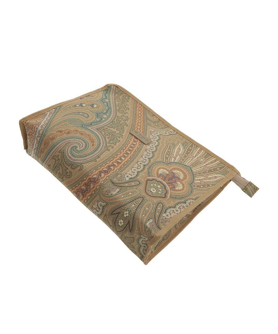 Etro Zippered Clutch In Brown