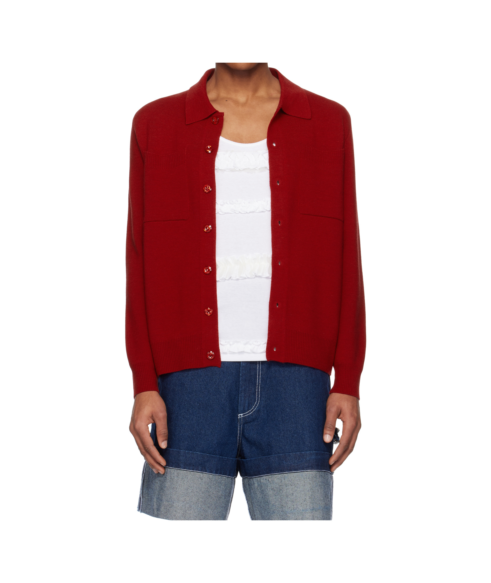 Simone Rocha Single-row Buttoned Knitted Sweater