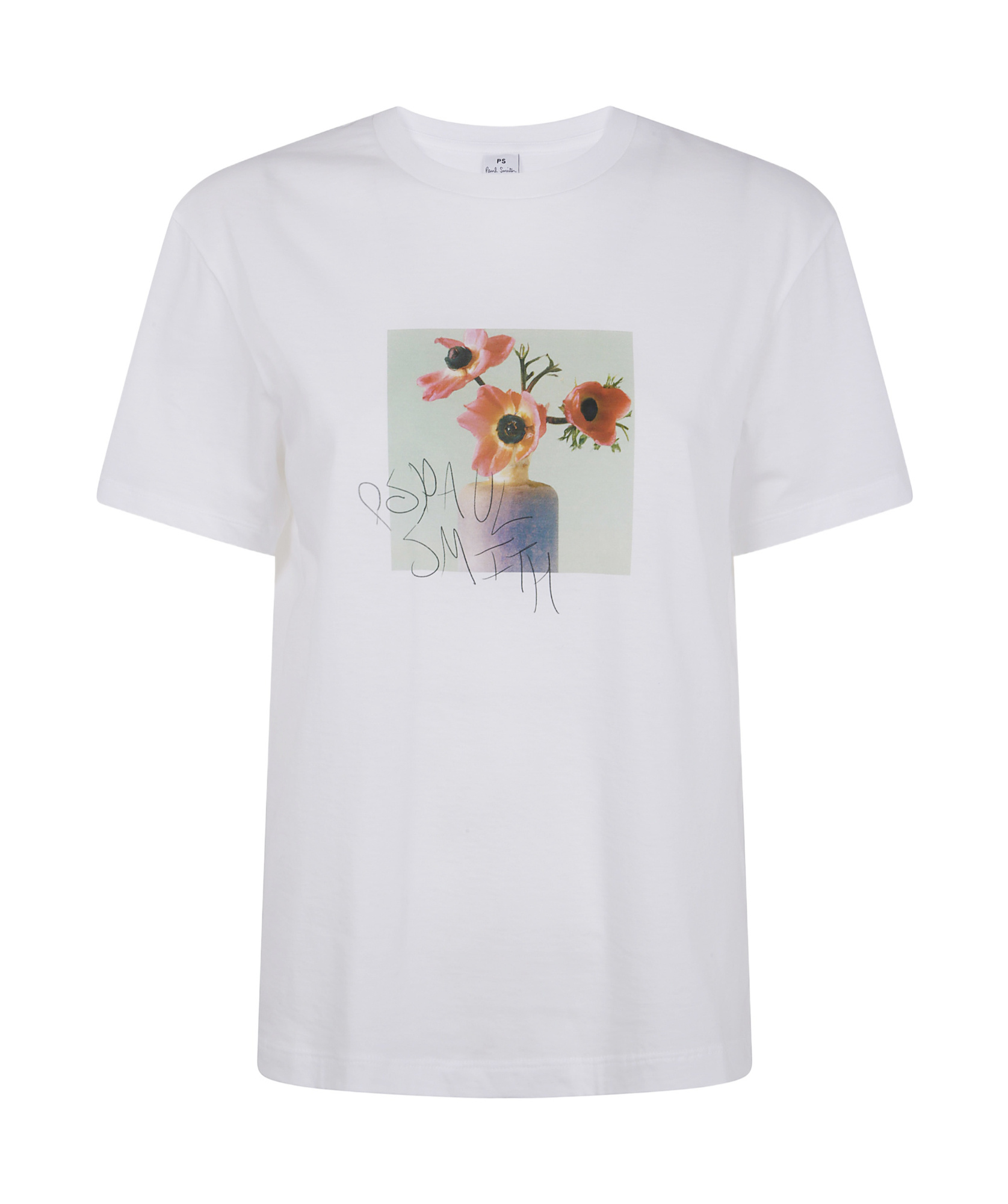 Ps By Paul Smith Ps Paul Smith Floral Printed Crewneck T In White