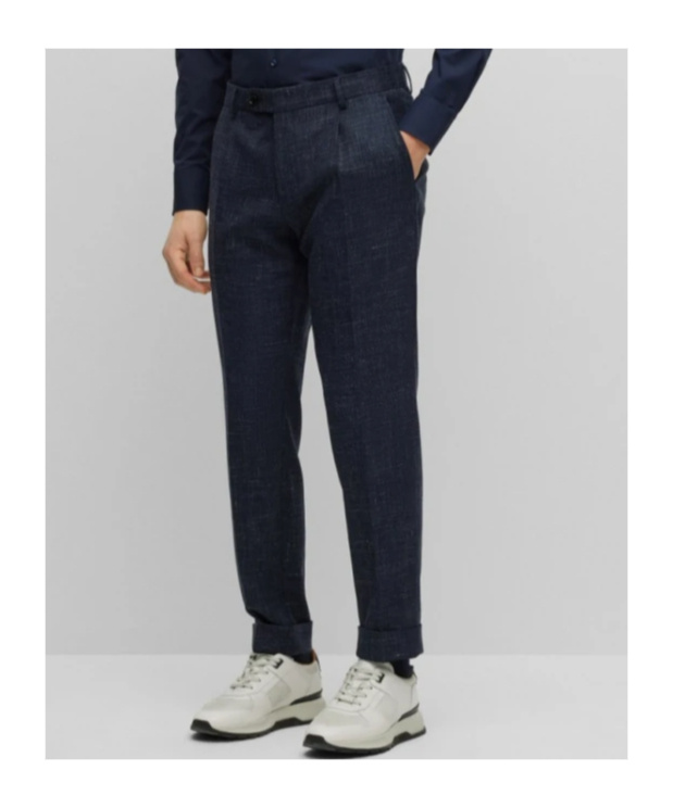Hugo Boss Double-breasted Suit Coat, Belt-loop Trousers In Black