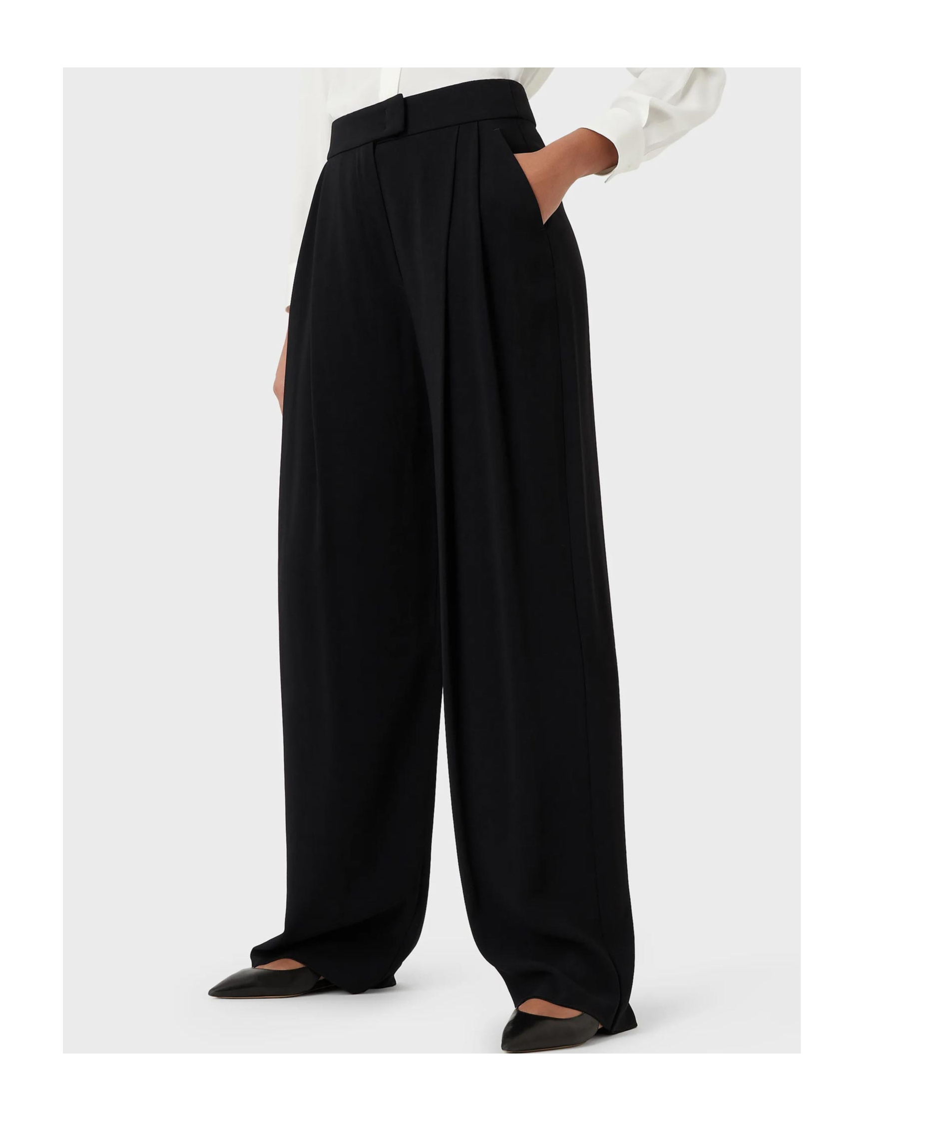 EMPORIO ARMANI DARTED STRAIGHT-LEG TROUSERS