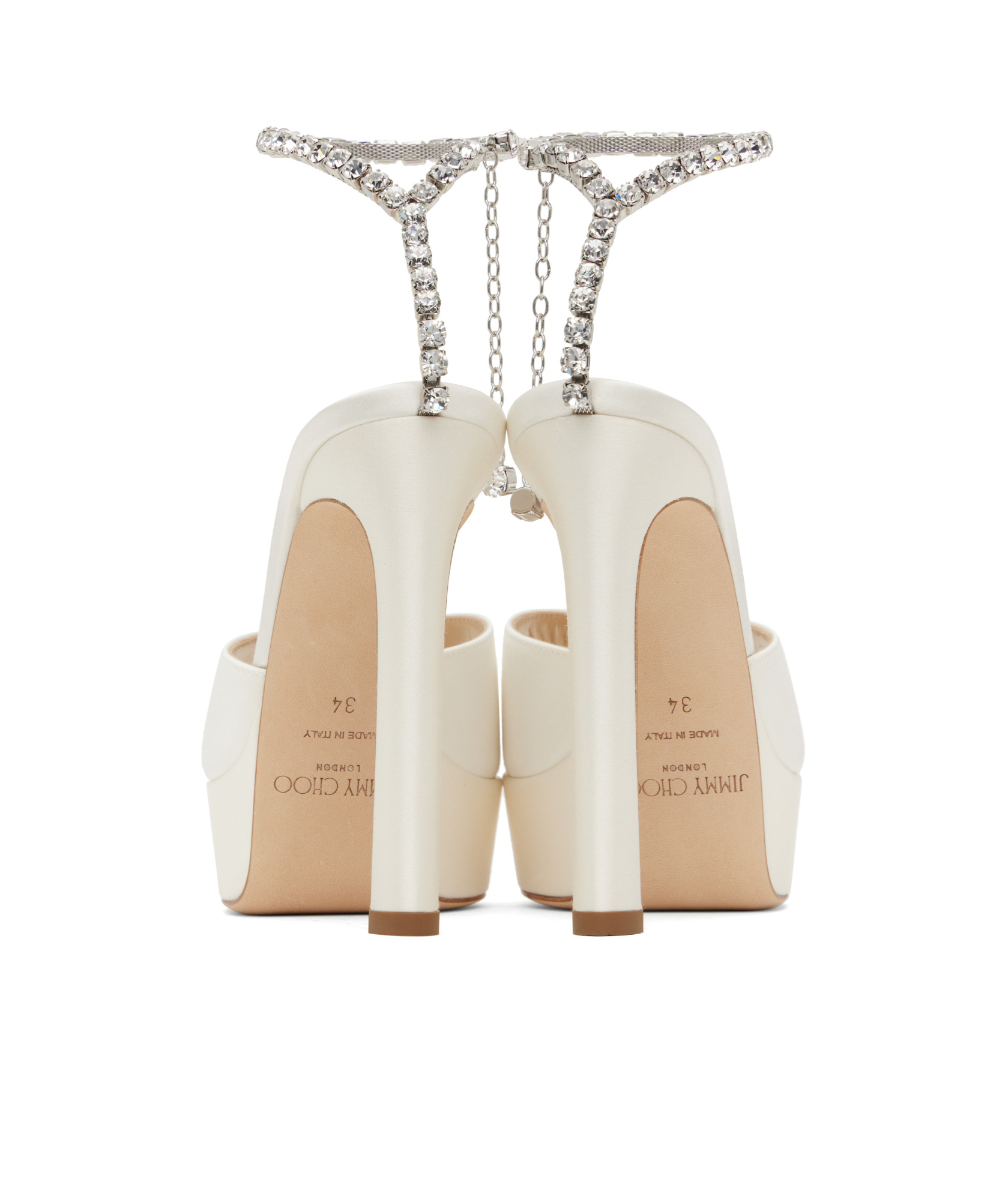 Jimmy Choo Saeda 125mm Crystal-embellished Sandals In Ivory