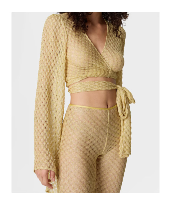 Missoni Raschel Workmanship Wrap Top In Gold