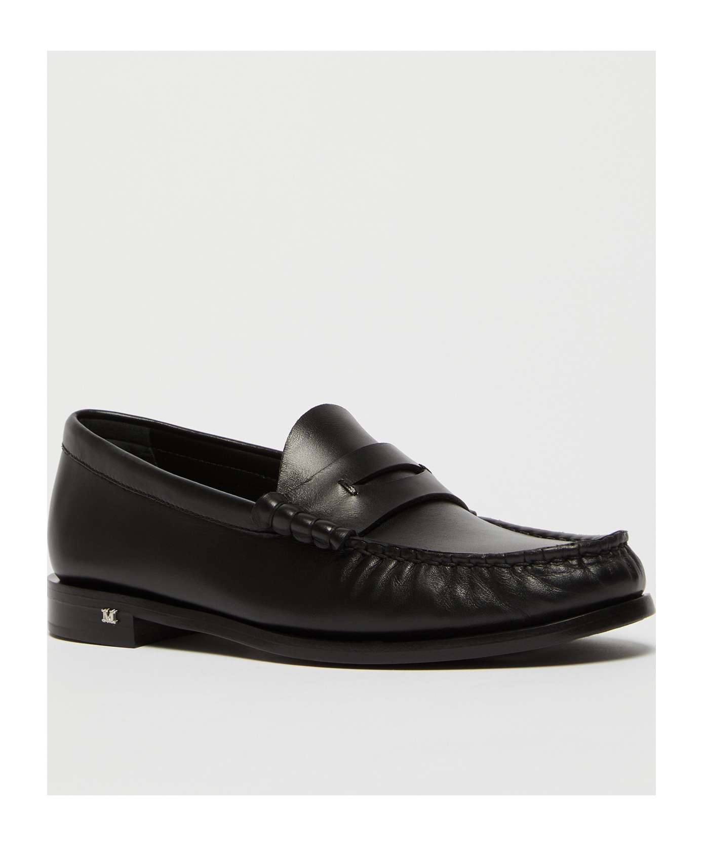 Max Mara 20mm Mm Leather Loafers In Black