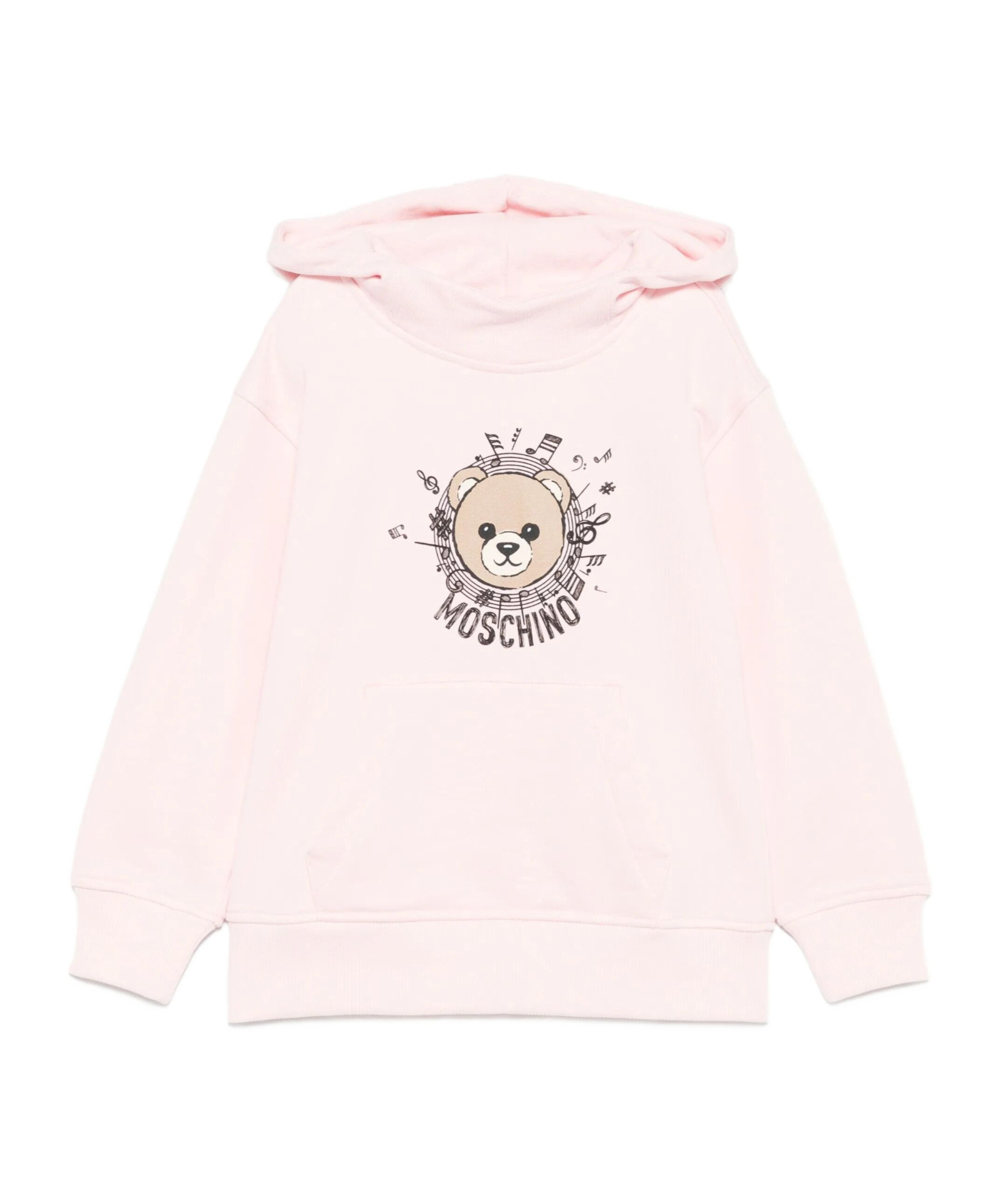 Moschino Teddy-print Hoodie In Pink